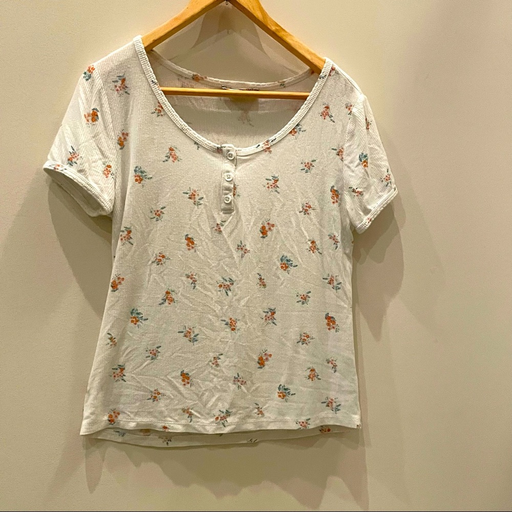 floral white top